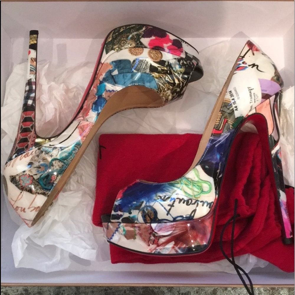Aunthentic Christian louboutin Lady pat trash/pat